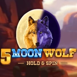 5 Moon Wolf slot logo by Apparat Gaming at Captain Cooks Casino5 Moon Wolf