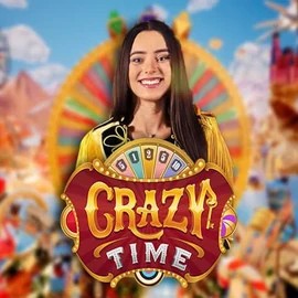 Crazy Time slot logo by Evolution at Captain Cooks CasinoCrazy Time
