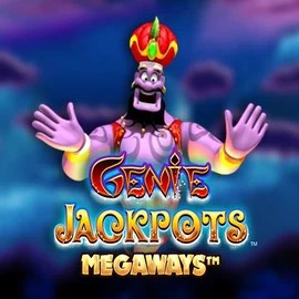 Logo of Genie Jackpots Megaways from Blueprint Gaming at Captain Cooks Casino