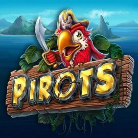 Pirots slot logo by ELK Studios at Captain Cooks CasinoPirots